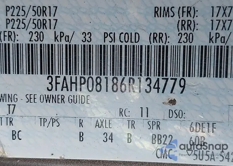2006 Ford Fusion Sel from USA, damaged, VIN 3FAHP08186R134779